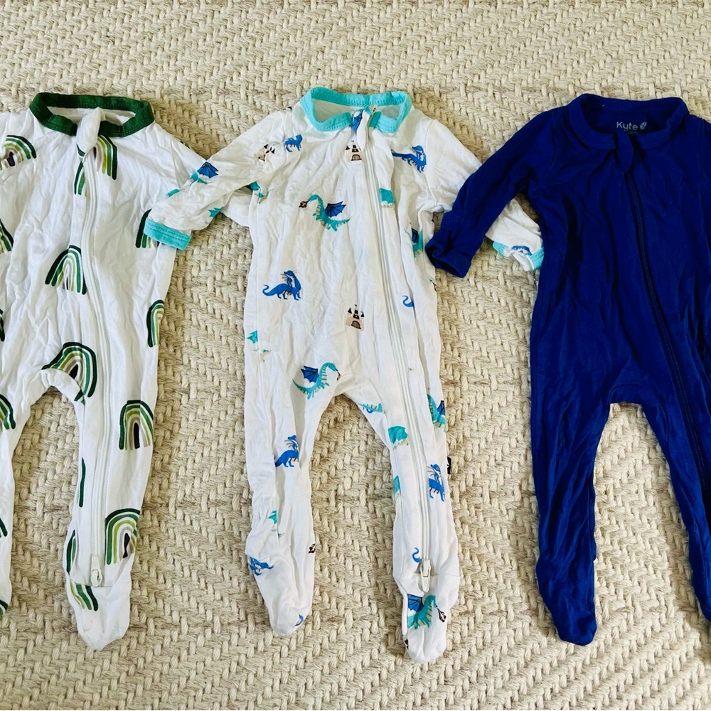 Set of 3 kyte baby bamboo pajamas size preemie